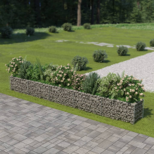 vidaXL horganyzott acél gabion virágtartó 450 x 50 x 50 cm kerti dekoráció
