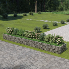 vidaXL horganyzott acél gabion virágtartó 540 x 90 x 50 cm kerti dekoráció
