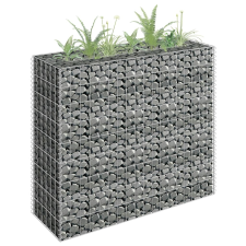 vidaXL horganyzott acél gabion virágtartó 90 x 30 x 90 cm kerti dekoráció