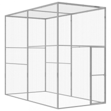 vidaXL Horganyzott acél macskaketrec 3 x 1,5 x 2,5 m szállítóbox, fekhely macskáknak