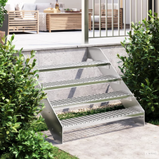vidaXL Horganyzott acél rácsos lépcsőfok 100 x 24 x 7 cm lakástextília