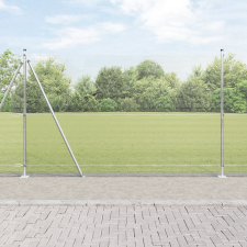 vidaXL Horganyzott Drótfal 7 Flenkelt Oszloppal 1.4x10 m Horganyzott Acél építőanyag