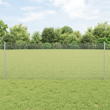 vidaXL Horganyzott Drótháló Kerítés 22 U Oszloppal Ezüst 0.8x50 m Acél építőanyag