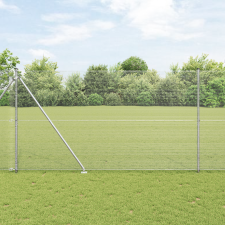 vidaXL Horganyzott Drótkerítés 13 Cölöpökkel 1.5x50 m Horganyzott Acél építőanyag