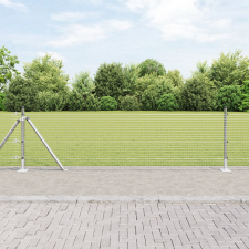 vidaXL Horganyzott Drótkerítés 13 Flanged Posts 0.5x50 m Horganyzott Acél építőanyag