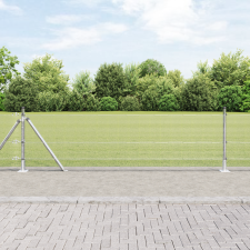 vidaXL Horganyzott Drótkerítés 13 Flangolt Oszloppal 0,5x100 m Horganyzott Acél építőanyag