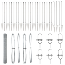 vidaXL Horganyzott drótkerítés 13 tüskés oszloppal 1,2x50 m (3352003) építőanyag