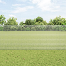 vidaXL Horganyzott Drótkerítés 22 U Posztokkal Szürke 1,4x25 m Acél építőanyag