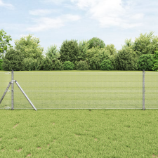 vidaXL Horganyzott Fémkerítés 13 Oszloppal 0.6x50 m Horganyzott Acél építőanyag