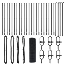 vidaXL Horganyzott Hálókerítés 13 Flanged Posts Szürke 0.6x50 m Acél (3352581) építőanyag