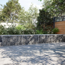 vidaXL horganyzott vas gabion kosár fedéllel 1200 x 100 x 50 cm kerti tárolás