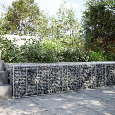 vidaXL Horganyzott vas gabion kosár fedéllel 200 x 100 x 50 cm kerti tárolás