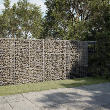 vidaXL horganyzott vas gabion kosár fedéllel 300 x 100 x 150 cm kerti tárolás