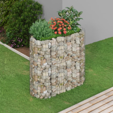 vidaXL horganyzott vas gabion magaságyás 120x50x100 cm kerti tárolás