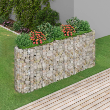 vidaXL horganyzott vas gabion magaságyás 260x50x100 cm kerti tárolás