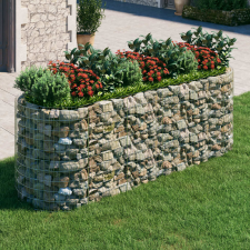 vidaXL horganyzott vas gabion magaságyás 300x100x100 cm kerti dekoráció