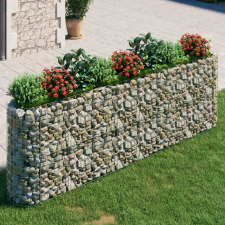 vidaXL horganyzott vas gabion magaságyás 330x50x100 cm kerti dekoráció