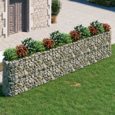 vidaXL horganyzott vas gabion magaságyás 470x50x100 cm kerti dekoráció
