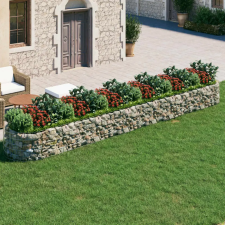 vidaXL horganyzott vas gabion magaságyás 600x100x50 cm kerti tárolás