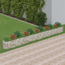 vidaXL horganyzott vas gabion magaságyás 610 x 50 x 50 cm kerti dekoráció