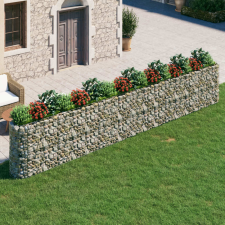 vidaXL horganyzott vas gabion magaságyás 610x50x100 cm kerti dekoráció