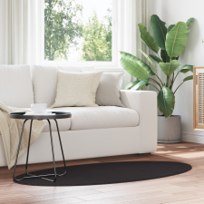 vidaXL HUARTE Szőnyeg Fekete 80x150 cm Ovális lakástextília