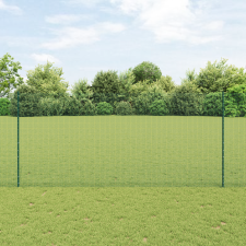 vidaXL Huzalos Kerítés 11 U Oszloppal Zöld 1.4x25 m Acél építőanyag