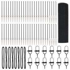 vidaXL Huzalos Kerítés 13 Cölöp Rögzítővel Szürke 0.5x100 m Acél (3352253) építőanyag