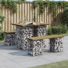vidaXL impregnált fenyőfa gabion kerti pad 100 x 70 x 72 cm kerti bútor