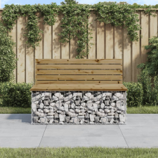 vidaXL impregnált fenyőfa gabion kerti pad 103 x 70 x 65 cm kerti bútor