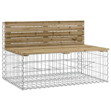vidaXL Impregnált fenyőfa gabion kerti pad 103 x 70 x 65 cm kerti bútor