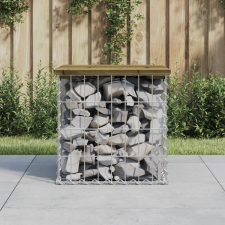vidaXL impregnált fenyőfa gabion kerti pad 43 x 44 x 42 cm kerti bútor