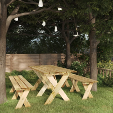 vidaXL impregnált fenyőfa kerti asztal 160 x 73 x 70 cm kerti bútor