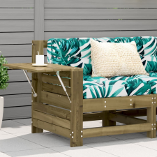 vidaXL impregnált fenyőfa kerti karfás kanapé kisasztallal kerti bútor