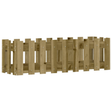 vidaXL impregnált fenyőfa kerti magaságyás kerítéssel 100 x 30 x 30 cm (832476) kerti tárolás