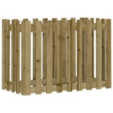 vidaXL impregnált fenyőfa kerti magaságyás kerítéssel 100x50x70 cm (832486) kerti tárolás