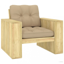 vidaXL impregnált fenyőfa kerti szék bézs párnákkal kerti bútor
