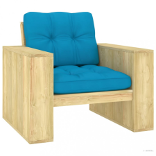 vidaXL impregnált fenyőfa kerti szék kék párnákkal kerti bútor