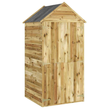 vidaXL Impregnált fenyőfa kerti szerszámtároló ajtóval 107x107x220 cm kerti tárolás