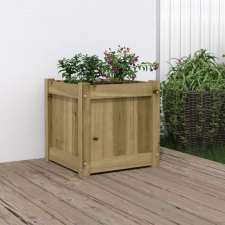 vidaXL Impregnált fenyőfa kerti virágláda 40x40x40 cm kerti tárolás