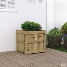 vidaXL Impregnált fenyőfa kerti virágláda 50x50x50 cm kerti tárolás