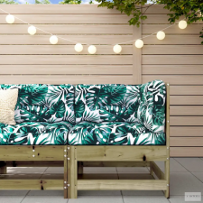 vidaXL Impregnált fenyőfa sarokkanapé párnákkal kerti bútor