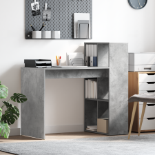 vidaXL Íróasztal Beton szürke Mérnöki fa betonfelülettel Közepes íróasztal