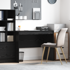 vidaXL Íróasztal Fekete tölgy Mérnöki fa 100 x 50 x 76 cm Tartós íróasztal