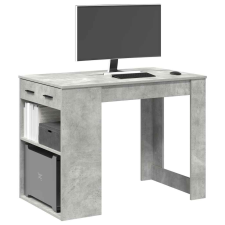 vidaXL íróasztal fiókkal és polccal betonszürke 102x62x77,5 cm műfa íróasztal