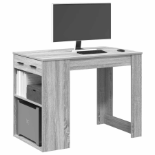 vidaXL íróasztal fiókkal és polccal szürke sonoma 102x62x77,5 cm íróasztal