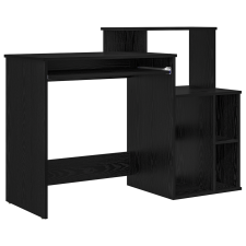 vidaXL Íróasztal tárolóval Fekete tölgy 120.5x44x88.5 cm Szerelt fa (869475) íróasztal