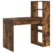 vidaXL Íróasztal tárolóval Füstölt tölgy 113x54x120 cm Műanyag fa (869278) íróasztal