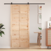 vidaXL Istállóajtó Barna 100 x 210 cm Tömör fenyőfa