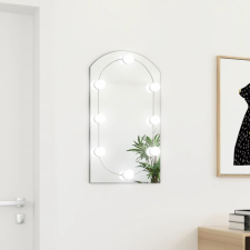 vidaXL ívelt üvegtükör LED-lámpákkal 70 x 40 cm bútor